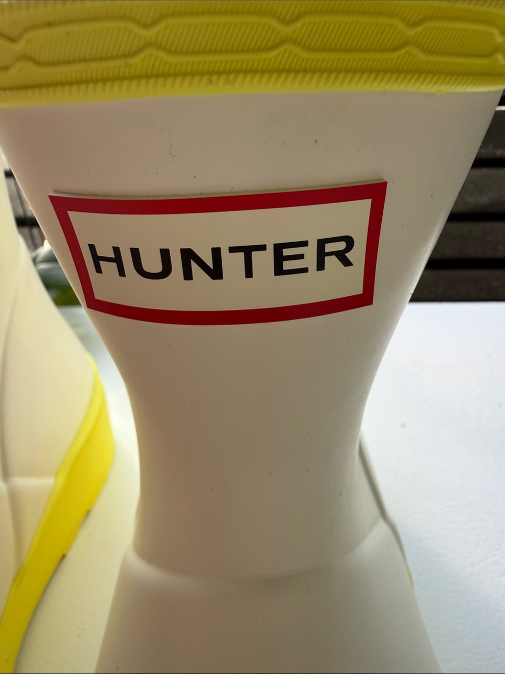 Hunter Original Play Short Rain Boots White Yellow Women’s Size 10 - Picture 4 of 12